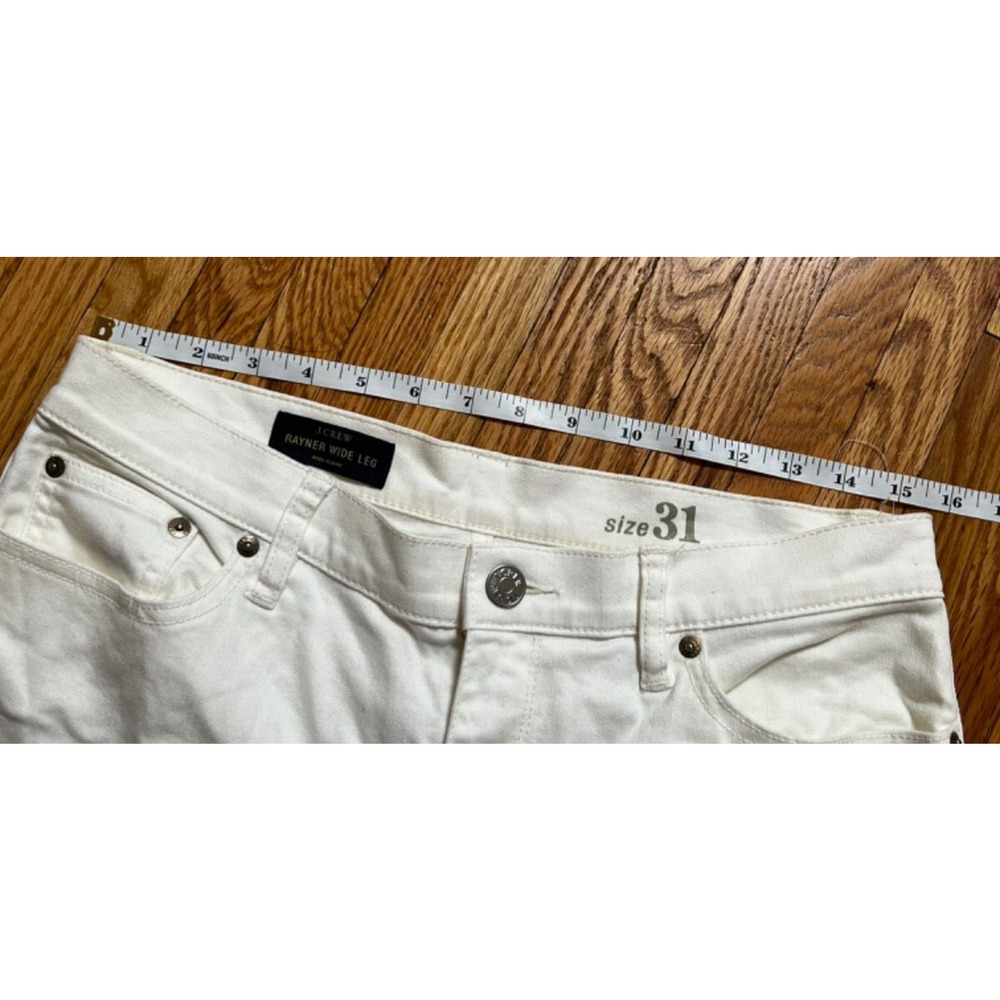 J.Crew Essential Wide Rayne Leg Pants Size 31 Pockets White - Picture 4 of 6